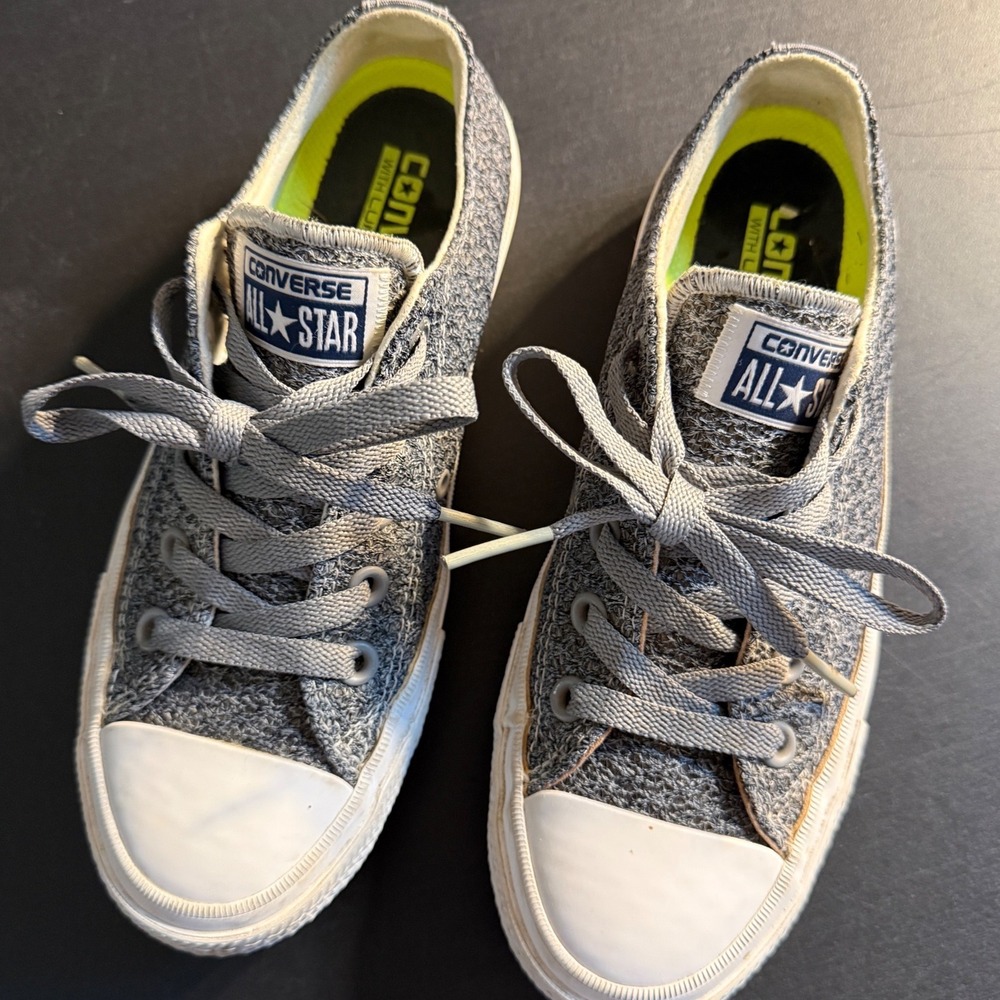 Converse Chuck Taylor All Star II Grey Knit Low Top Sneakers Lunarlon Women's 6